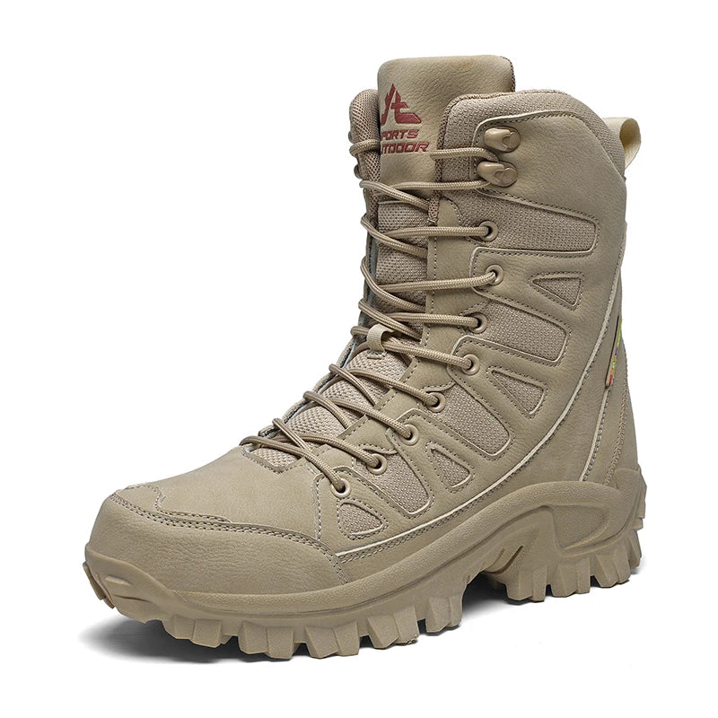 Men's Leather Tactical Hiking Work Boots