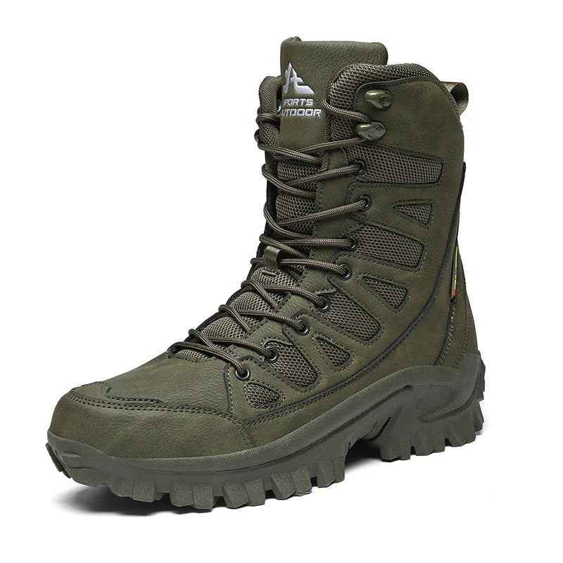 Men's Leather Tactical Hiking Work Boots