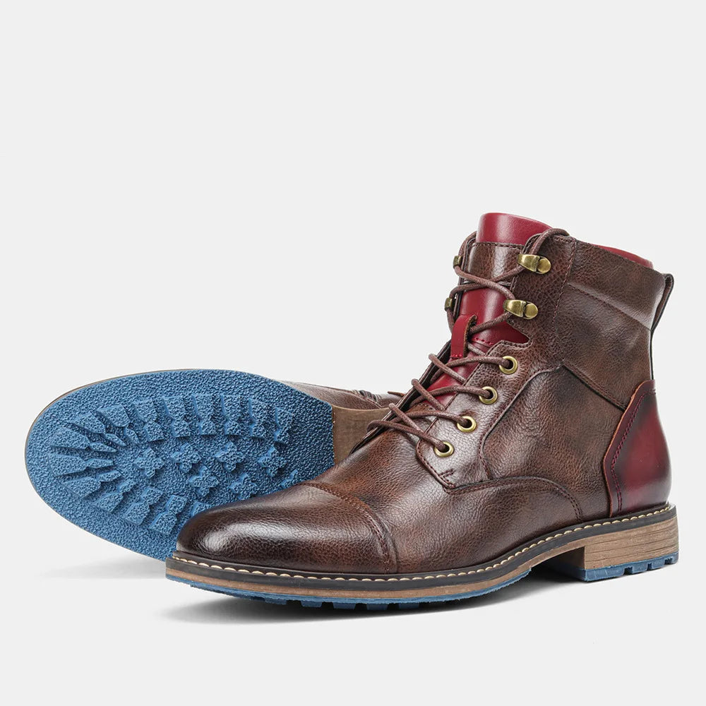 Men's Leather Ankle Boots Size