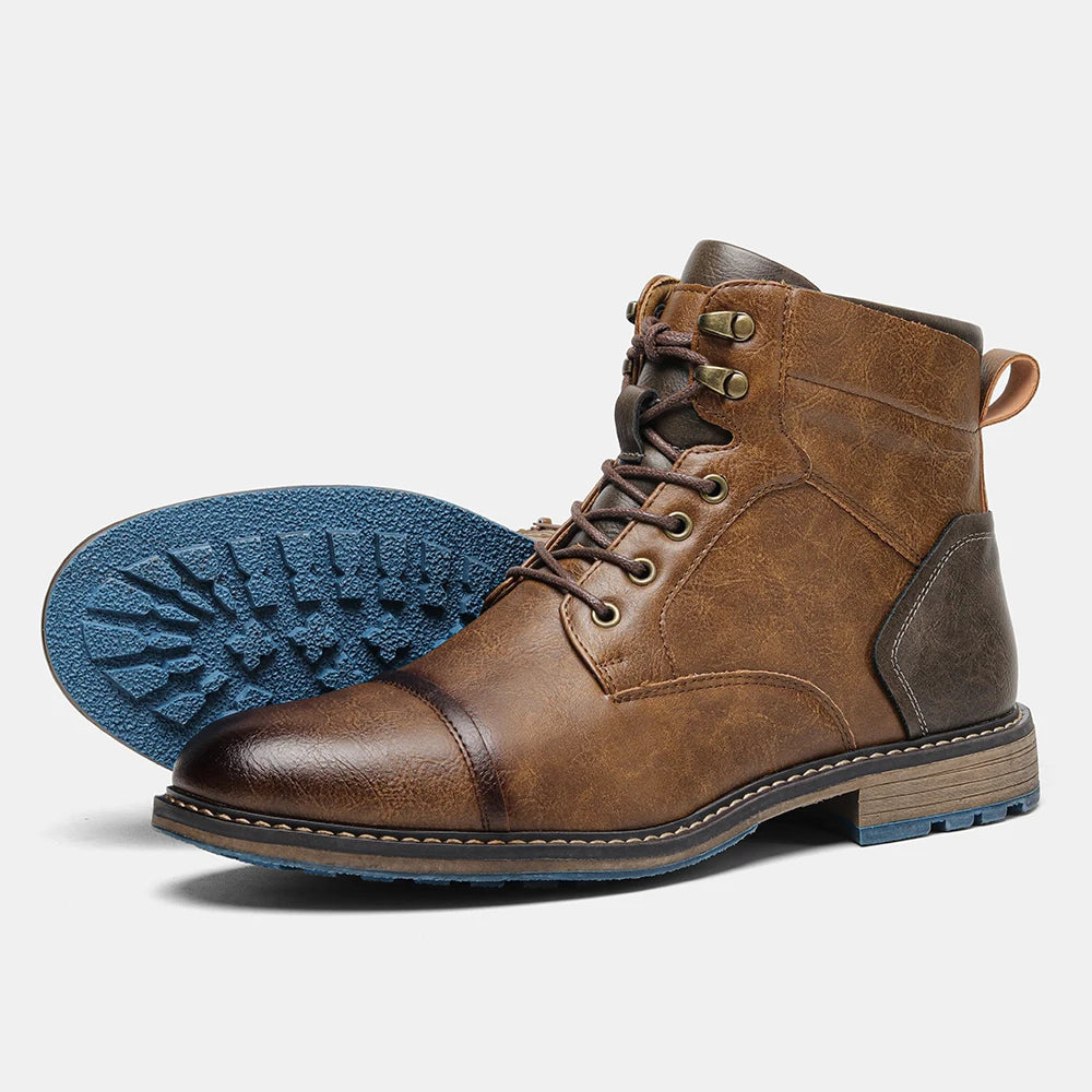 Men's Leather Ankle Boots Size