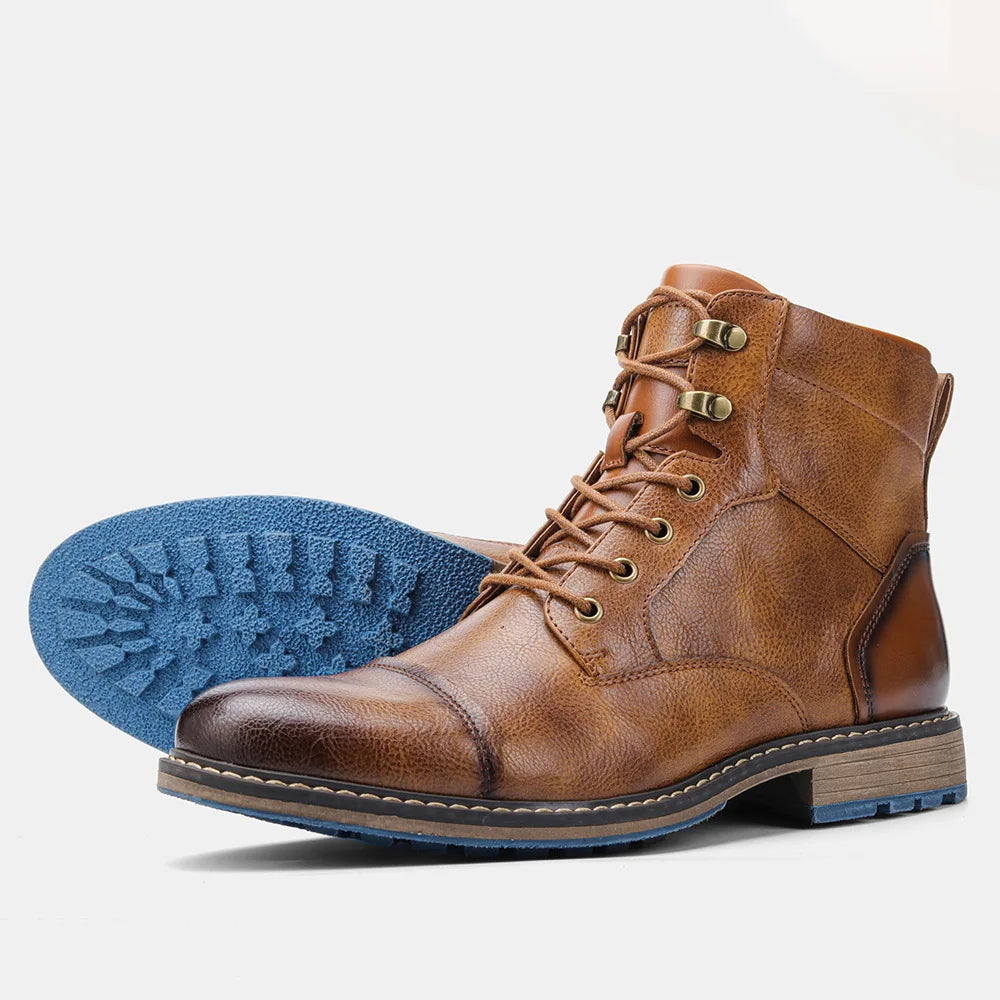 Men's Leather Ankle Boots Size