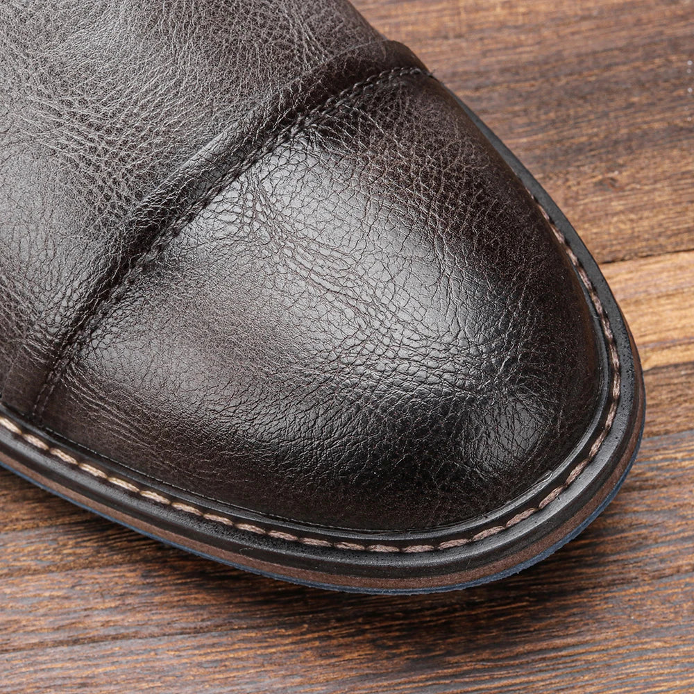 Men's Leather Ankle Boots Size