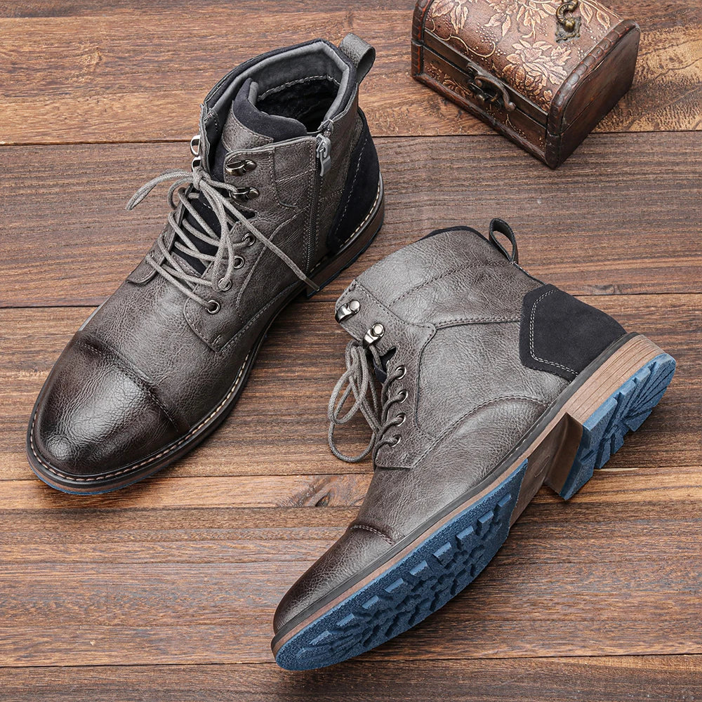 Men's Leather Ankle Boots Size