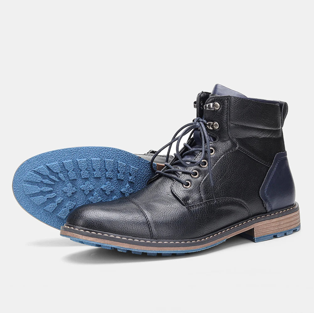 Men's Leather Ankle Boots Size