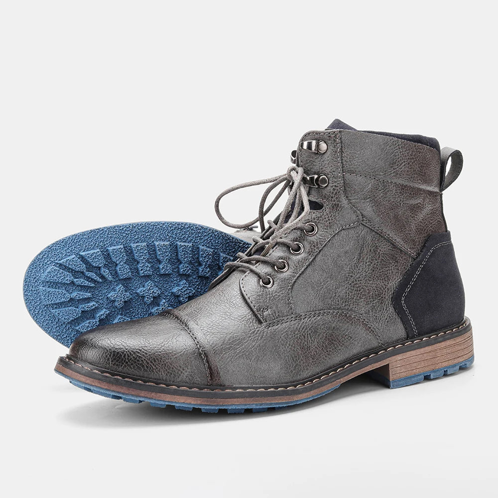 Men's Leather Ankle Boots Size