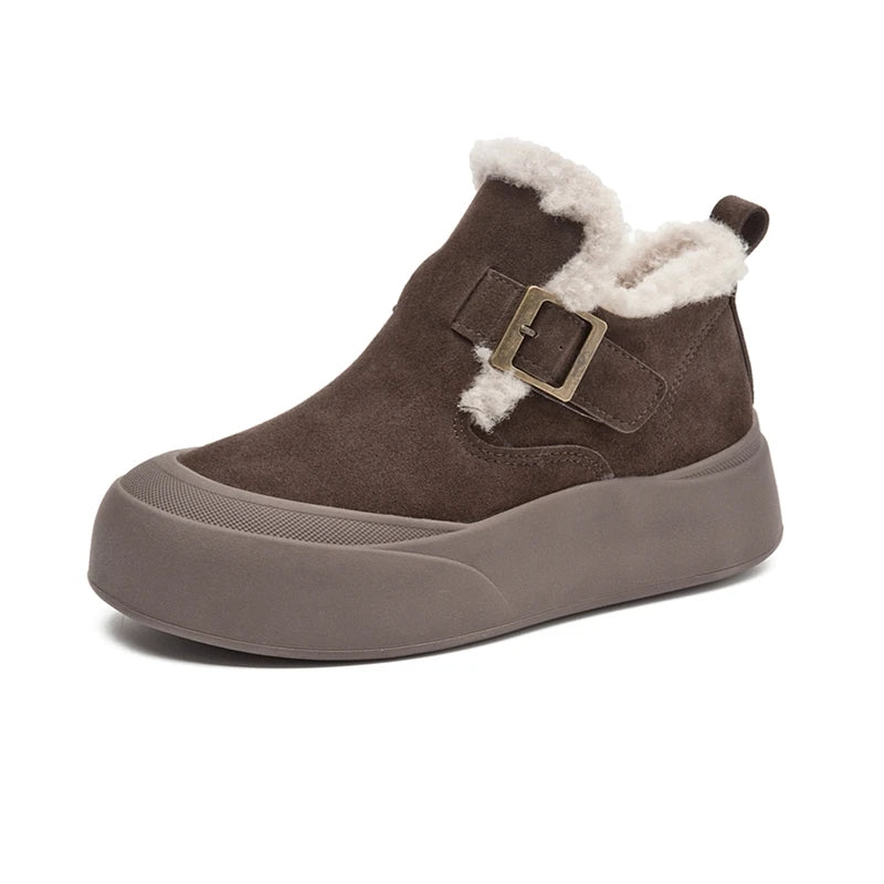 Women's Genuine Leather Warm Snow Boots