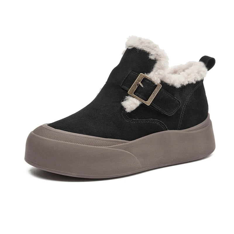 Women's Genuine Leather Warm Snow Boots