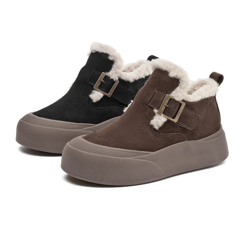 Women's Genuine Leather Warm Snow Boots